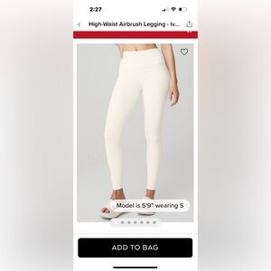 Alo airbrush full length size XS ivory leggings NWOT